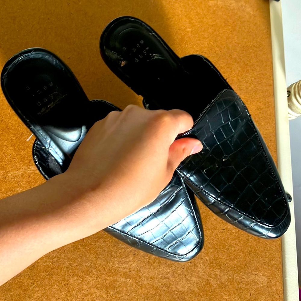 Patent Leather Loafer Slides